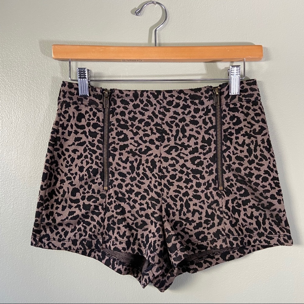 High Waisted Leopard Hot Pants Shorts